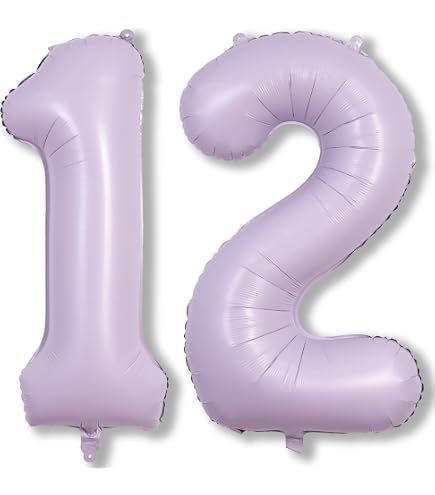 Amazon.com: SUWEN 40 Inch Light Purple Large 12 Balloon Number Big